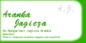 aranka jagicza business card